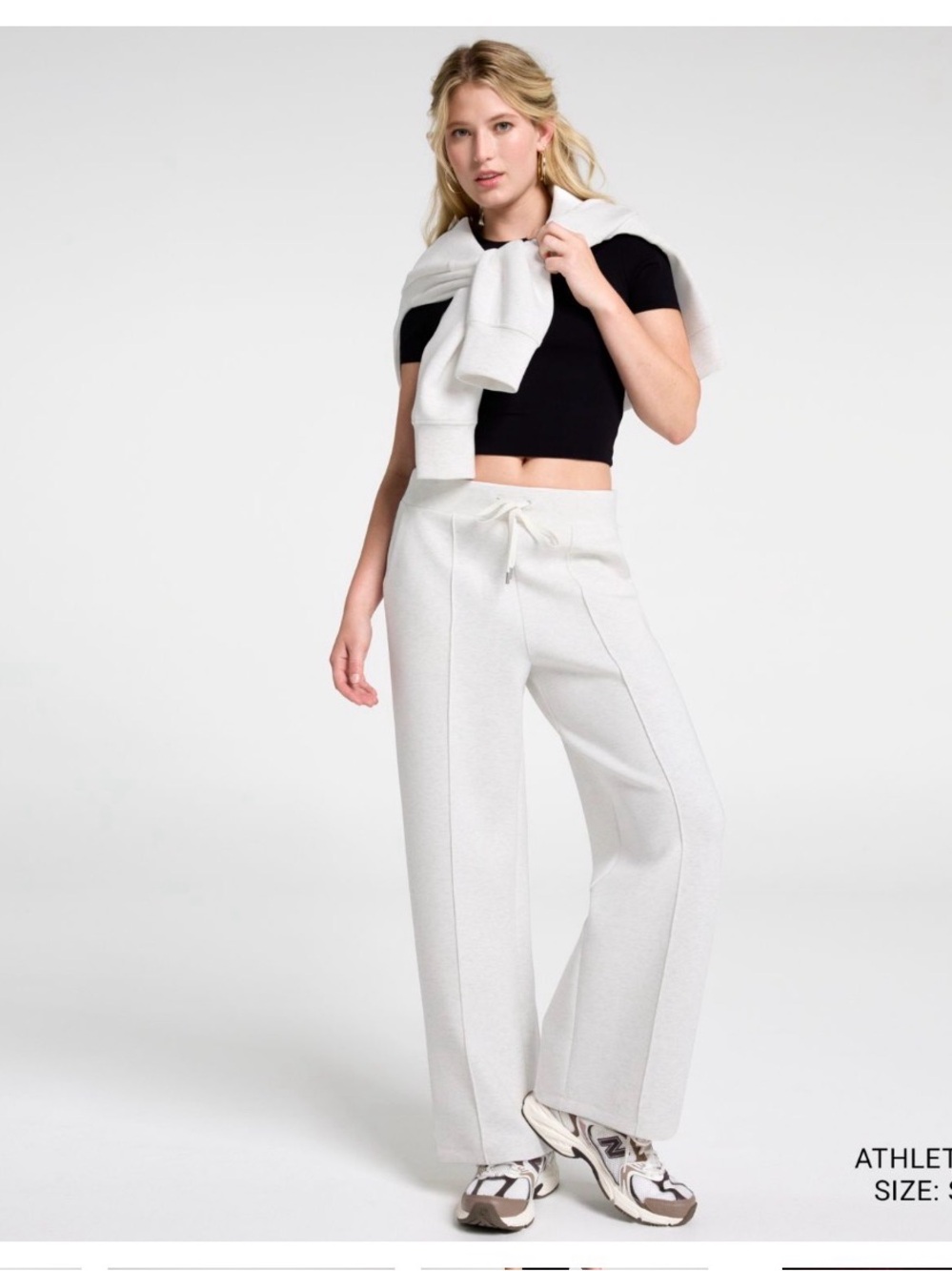 CALIA by Carrie Underwood Cream Wide-Leg Drawstring Pants